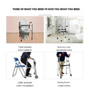 Foldable Double Arm Walker Aid For Elderly Disabled People Walking Rehabilitation Station Frame Fitness Equipment For Disabled