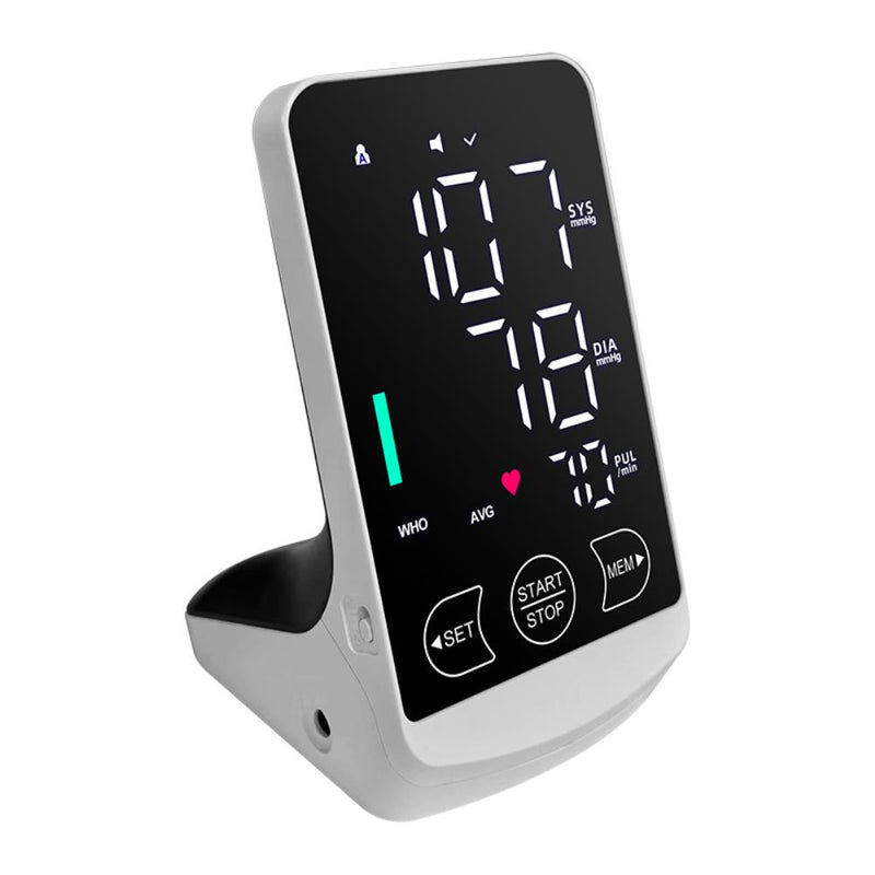 Arm Blood Pressure Monitor Digital Sphygmomanometer English Voice Large Display Rechargeable