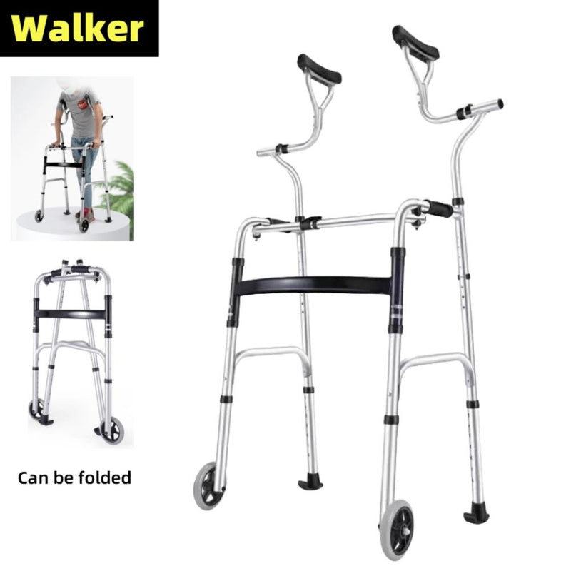 Elderly Rehabilitation Train Walker Device Underarm Crutche Walking Stick Disabled Rollator Aluminum Alloy Standing Frame walker