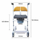 Patient Chair Transit Lift Wheelchair with 180° Split Seat and Commode Toilet Chair for The Elderly and Disabled