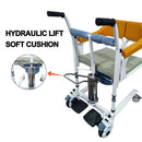 Patient Chair Transit Lift Wheelchair with 180° Split Seat and Commode Toilet Chair for The Elderly and Disabled