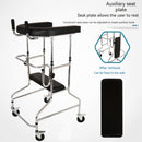 Old People Adult Medical Patient Rehabilitation Folding Wheel Orthopedic Walking Aid Rollator Walkers With Seat For The Elderly