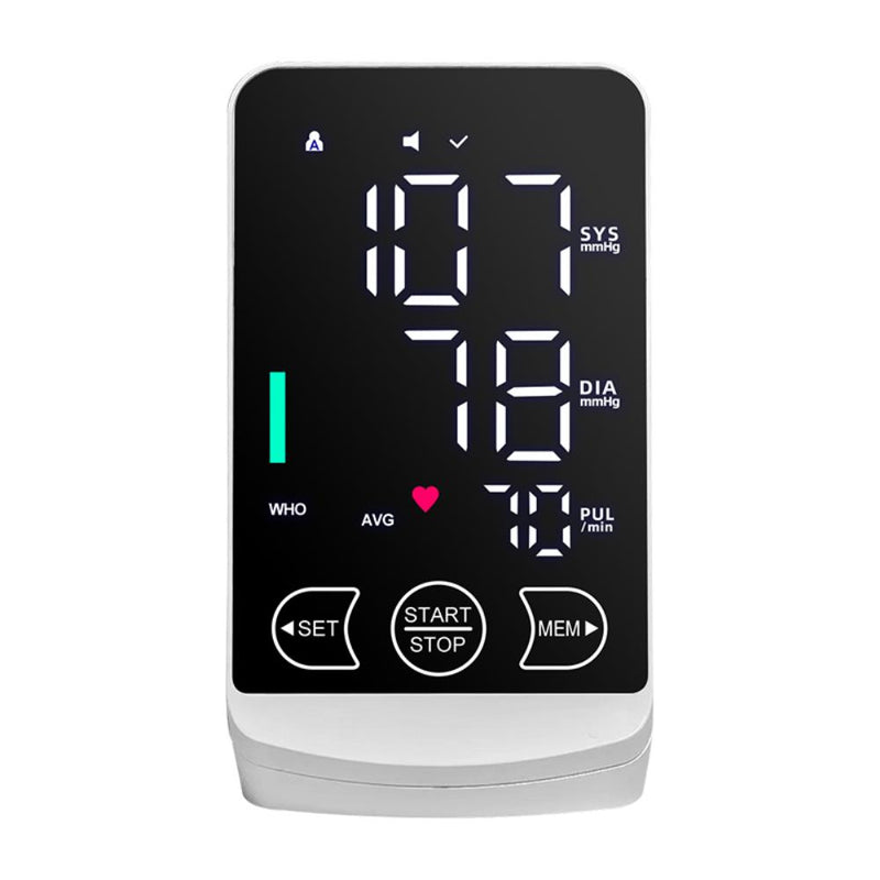 Arm Blood Pressure Monitor Digital Sphygmomanometer English Voice Large Display Rechargeable