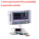 7 Inch Human/Vet Portable 6 Parameter Monitor ECG/NIBP/PR/SPO2/RESP/TEMP Vital Signs Monitor Patient Monitor