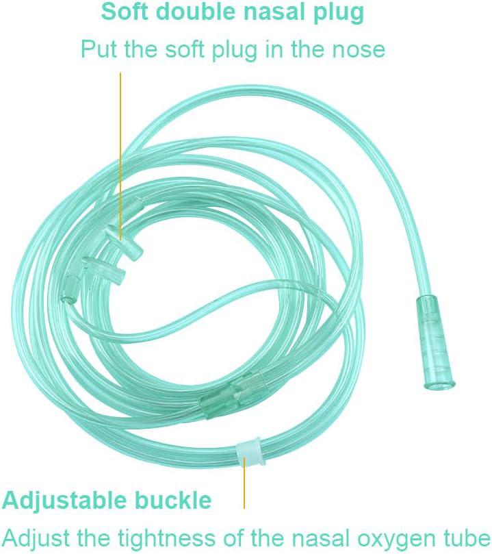 5-piece 7-foot adult oxygen nasal cannula and 5-piece tubing swivels