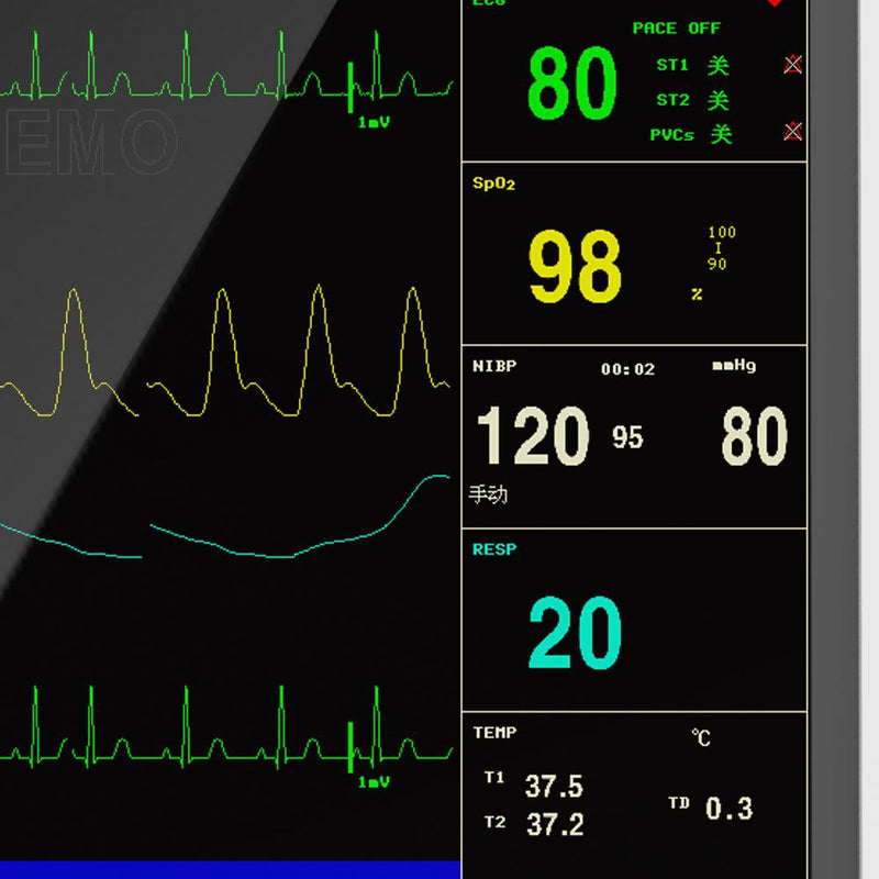 Touch screen patient monitor vital signs portable