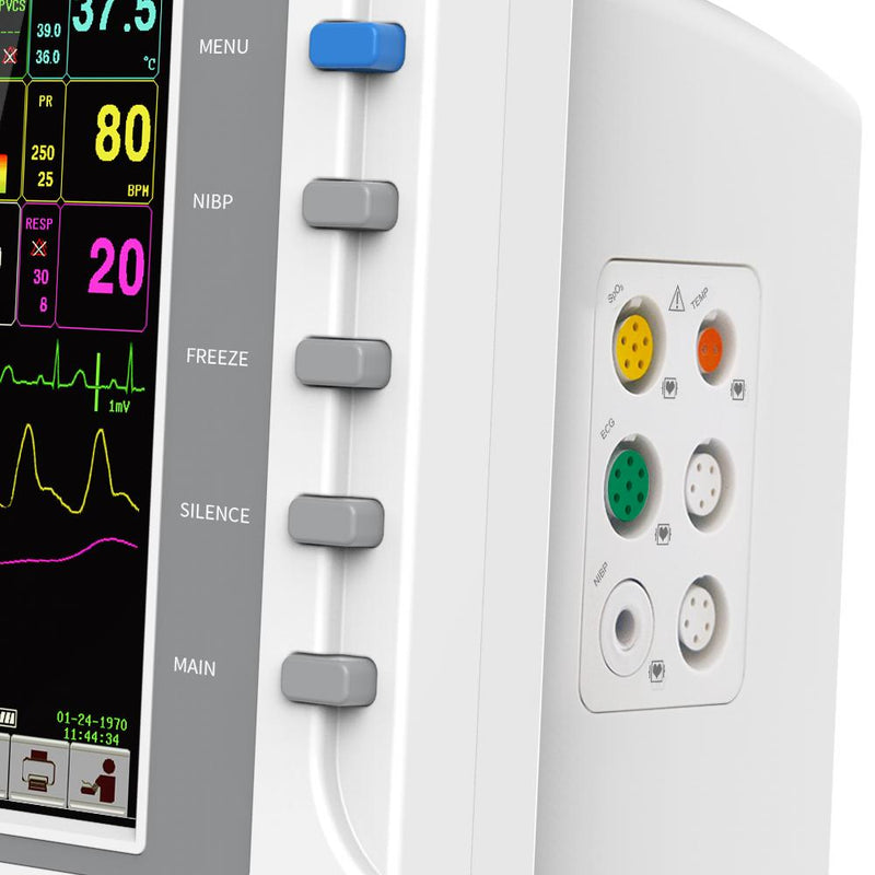 Portable Patient Monitor 7" TFT Color LCD Screen, ECG, RESP, SpO2, PR, NIBP, TEMP