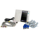 Portable 3-channel ECG electrocardiograph 12 lead electrodes, 7-inch touch screen LCD and digital color display