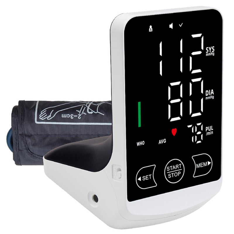 Arm Blood Pressure Monitor Digital Sphygmomanometer English Voice Large Display Rechargeable