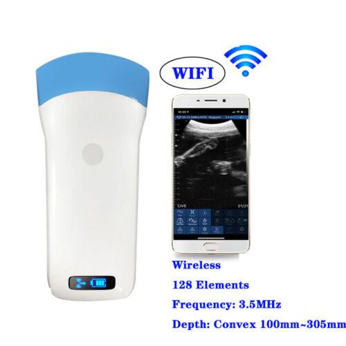 Wireless Ultrasound Scanner Convex Probe - Portable, WIFI Enabled, 3.5Mhz 128 Elements with Replaceable 32 Channel Technology