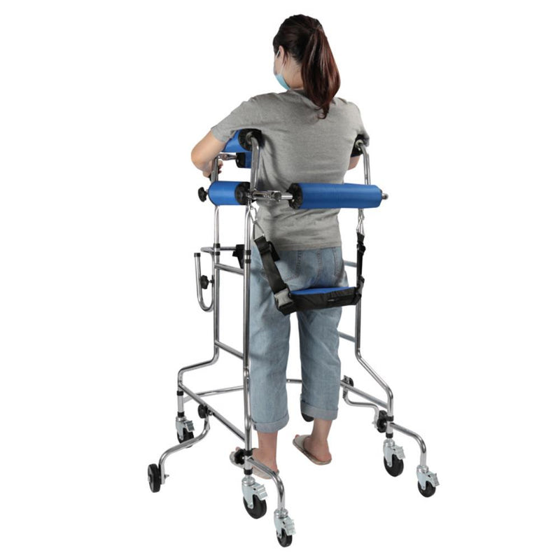 Eight-wheeled walking car for the elderly, lower limb training and rehabilitation, standing frame, walker