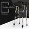 Foldable Double Arm Walker Aid For Elderly Disabled People Walking Rehabilitation Station Frame Fitness Equipment For Disabled