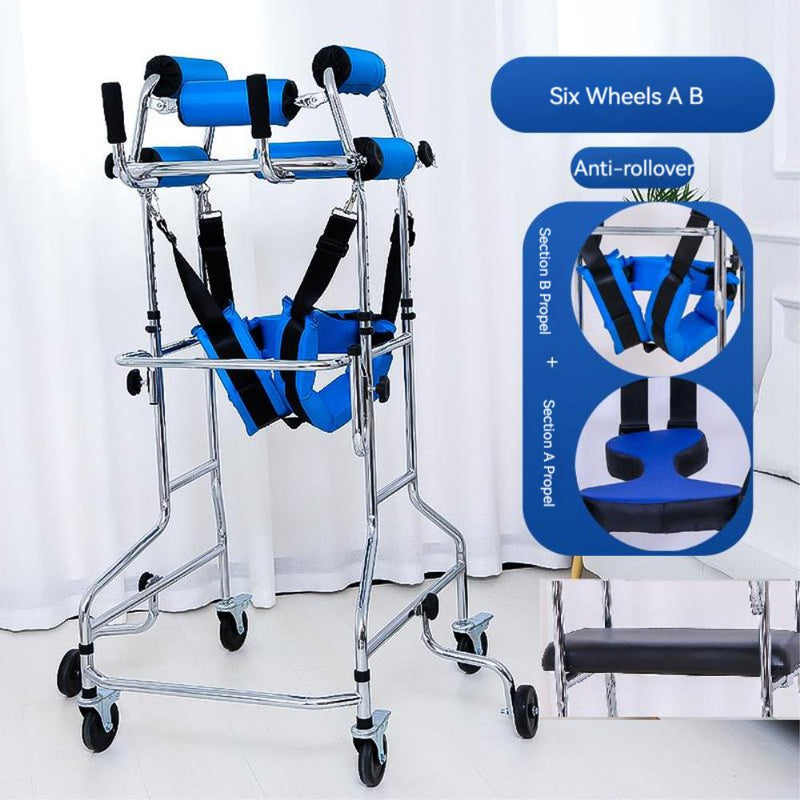 Old People Adult Medical Patient Rehabilitation Folding Wheel Orthopedic Walking Aid Rollator Walkers With Seat For The Elderly