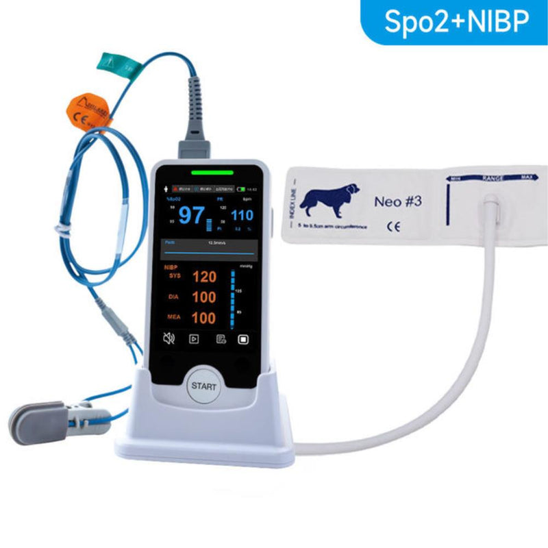 Handheld Touch Screen Veterinary Monitor Multi-Parameter Veterinary Oximeter Monitor