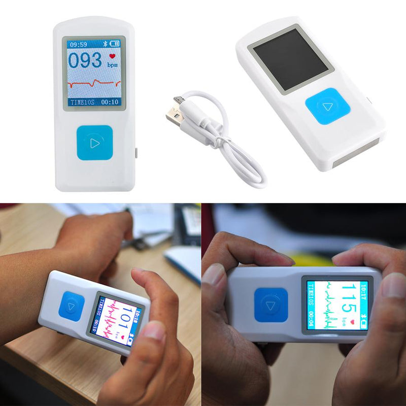 Portable Handheld ECG Machine with Bluetooth and USB, 1.77" Screen PM10 Technology