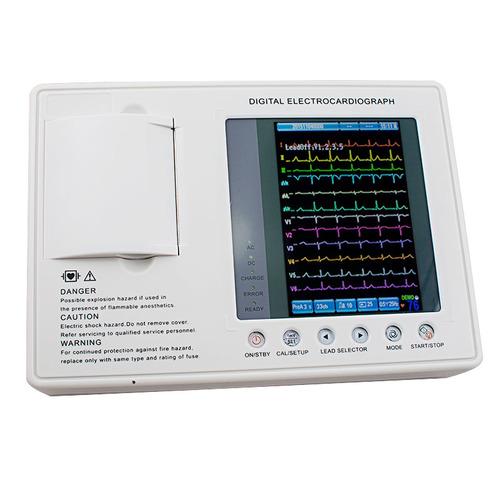 High Precision Electrocardiograph - 3 Channel, 12 Lead Color Screen EKG, LCD Display, Digital Technology