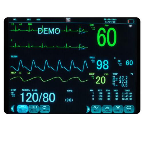 Portable Vital Signs Patient Monitor 12 Inch LCD Screen Display